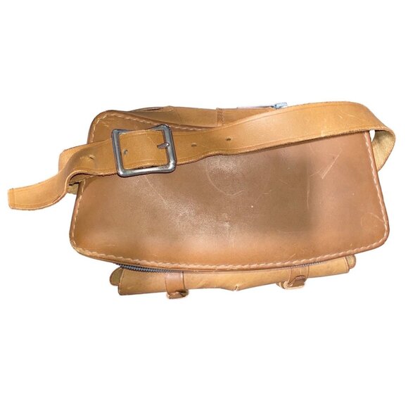 Vintage Belding Leather Camera Bag With Dual Buckle Closure & Top Handle - Picture 7 of 16